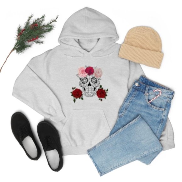 Light Grey Skull Hoodie - Picture 6 of 8